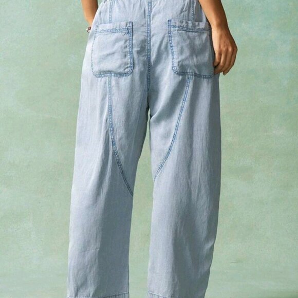 Bohemela Harem Cropped Pull On Jeans Womens 2XL Light Blue EUC - Picture 2 of 7